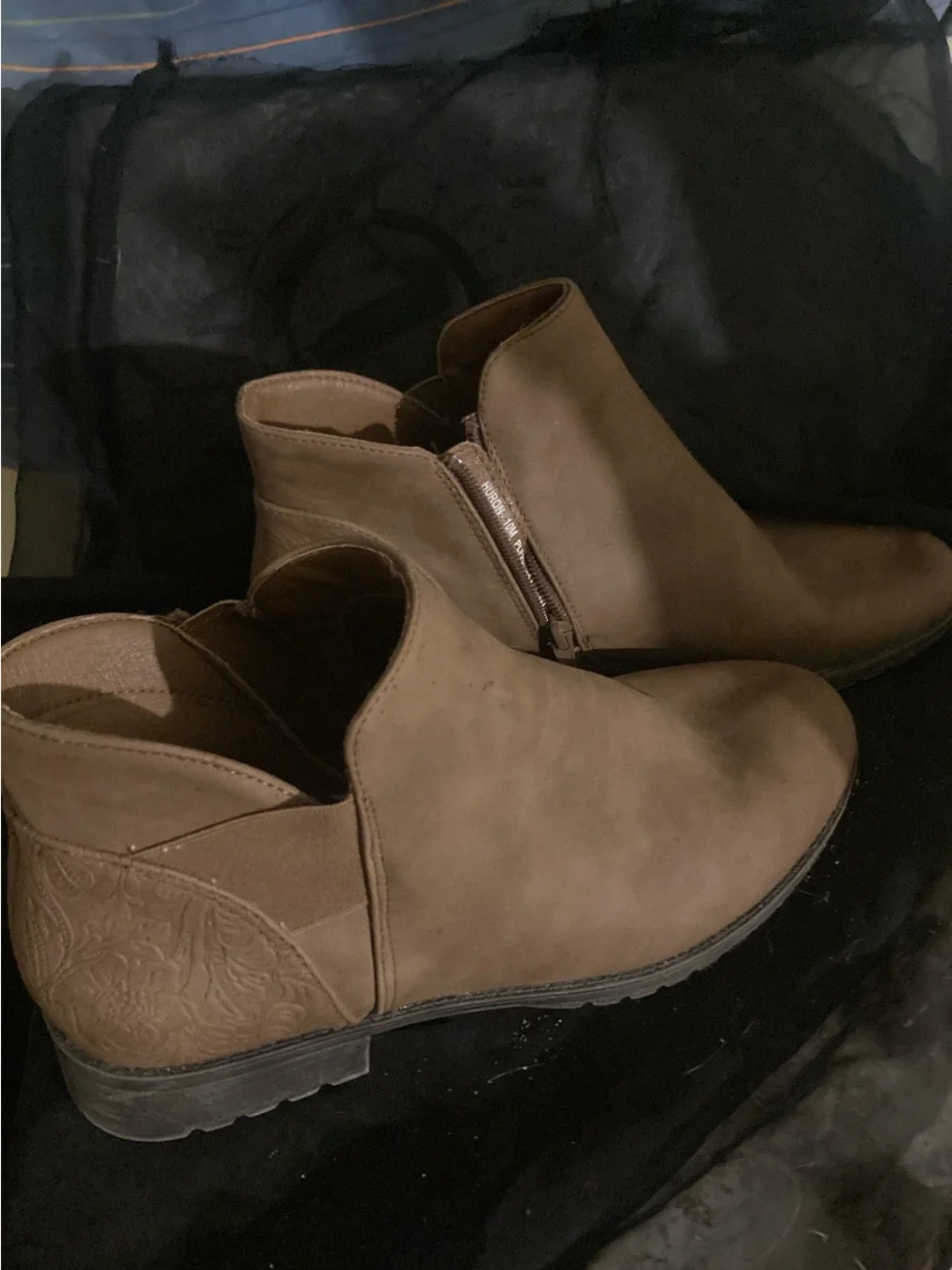 Kim Rogers Taupe Brown Ankle Booties